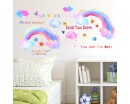 Rainbow Clouds - Believe yourself, Always love, Chase your dreams Wall Decals - Watercolour
